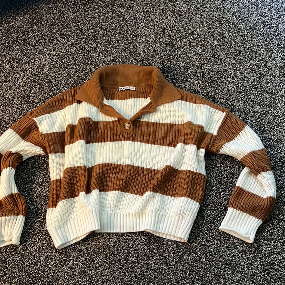 SO good for life fall sweater, fits small